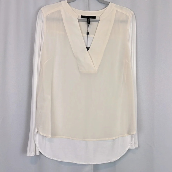 NEW BCBGMaxAzria Silk Blend Long Sleeve Top Size M - Picture 1 of 5